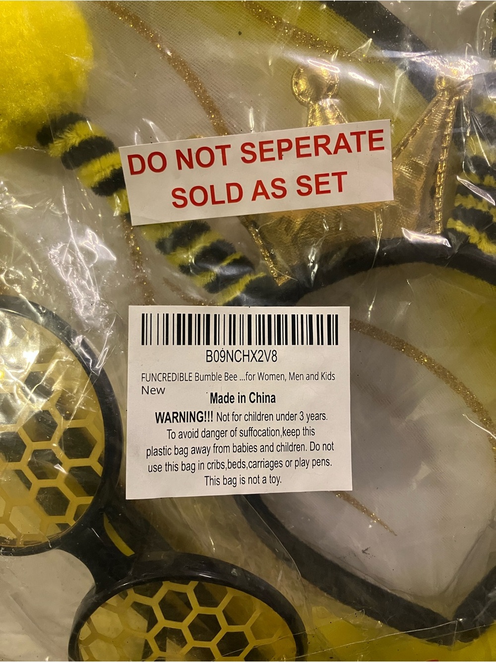Bumble Bee costume Set - Yellow & Black